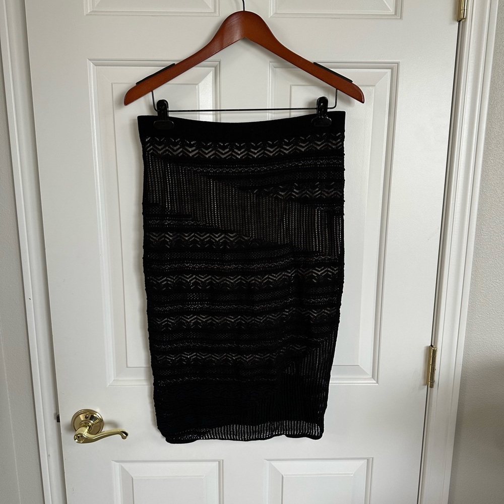 RACHEL Rachel Roy Black Lace Pencil Skirt